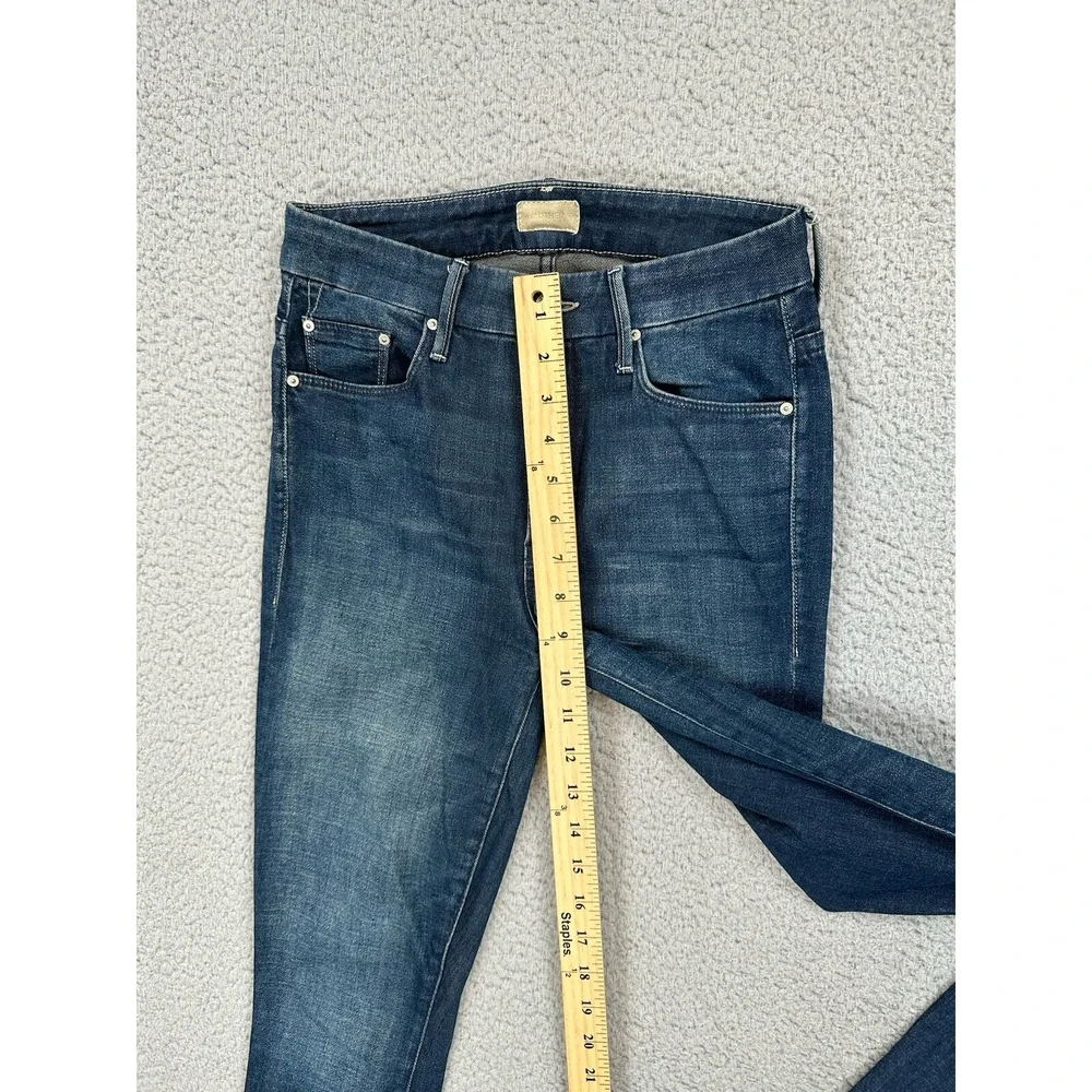 Mother The Looker Ankle Fray Jeans Women's 24 Blue Denim Skinny Crop Designer